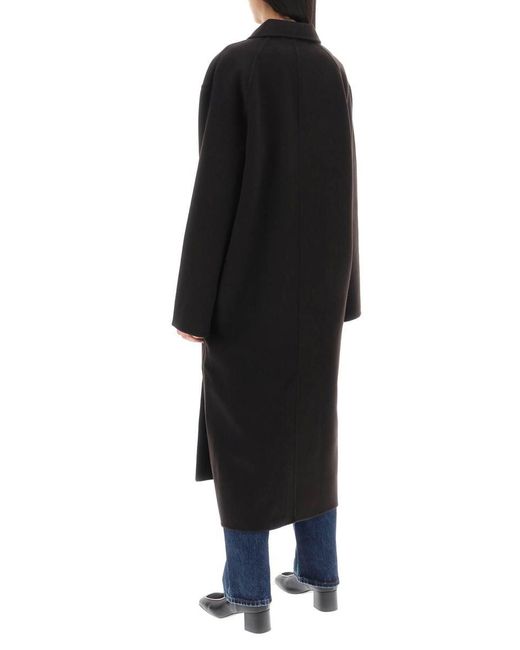 Totême  Black Oversized Double Breasted Wool Coat