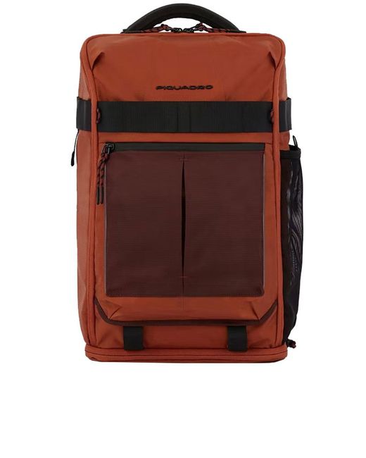 Piquadro Brown Bike Backpack Computer And Ipad Holder Bags