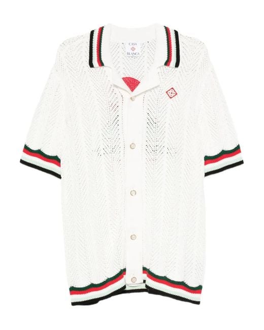 Casablanca White Montagne Ondulee Crochet Shirt for men