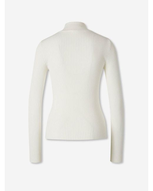 Courreges White High Neck Sweater
