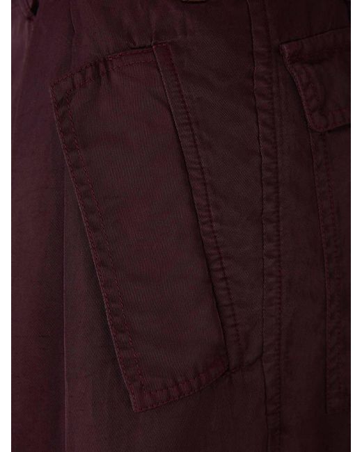 Dries Van Noten Purple Flowy Cargo Trousers