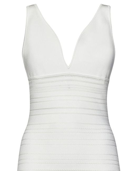 Victoria Beckham White Frame Detail Dress Midi Dress