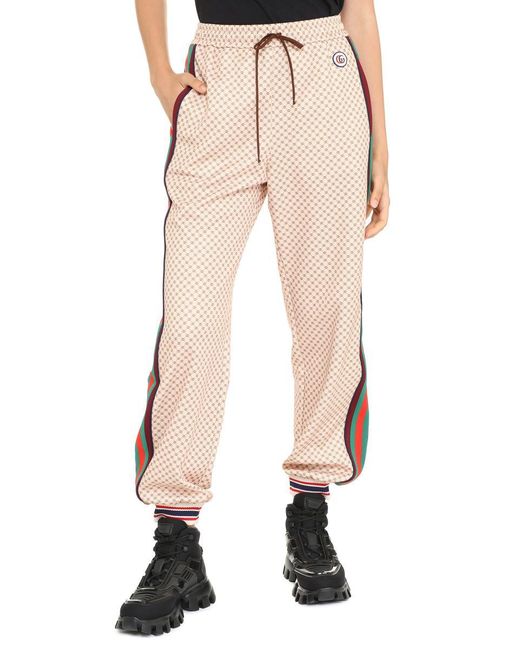 Gucci Natural Track-pants With Contrasting Side Stripes