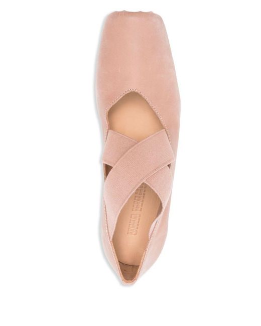 Uma Wang Pink Ballerinas With Crossed Bands