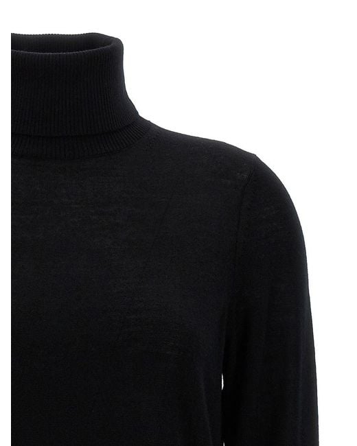 Michael Kors Black Logo Buttons Turtleneck Sweater