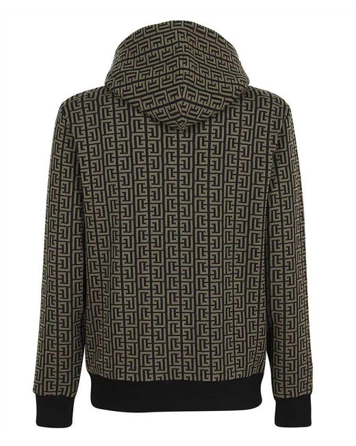 Balmain Black Knitted Full-zip Sweatshirt for men
