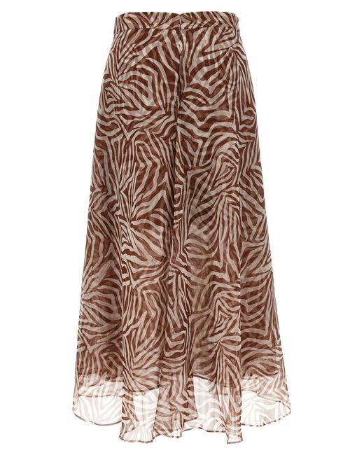 Brunello Cucinelli Natural 'Paneled Circle' Skirt