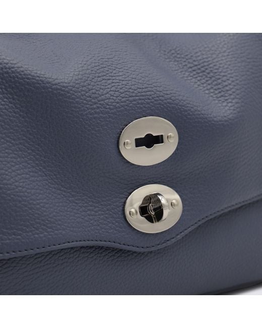 Zanellato Blue Leather Postina Baby Top Handle Bag