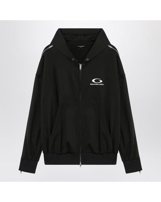 Balenciaga Black Zip Up Sweatshirt Loop Sports Icon