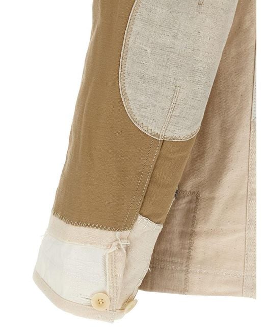 Junya Watanabe White Deconstructed Patchwork Blazer for men