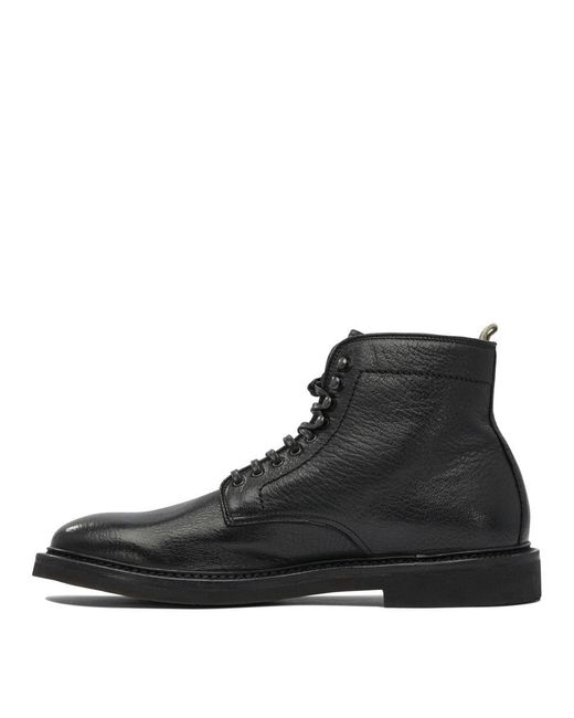Officine Creative Black Rubber Ankle Boots for men