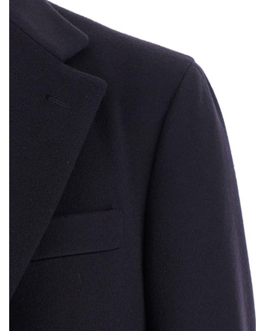 Lardini Blue Single-Breasted Coat With Classic Lapels for men