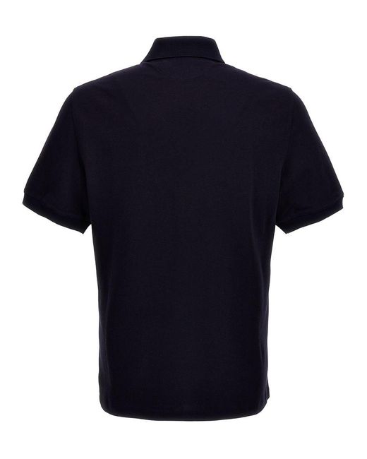 Brunello Cucinelli Blue Logo Print Shirt Polo for men