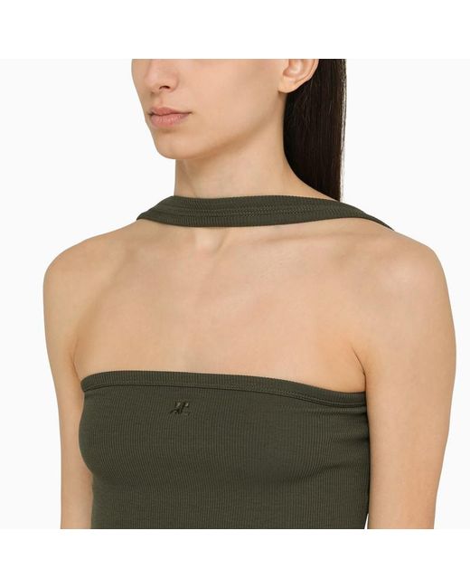 Courreges Green Military Ribbed Dress