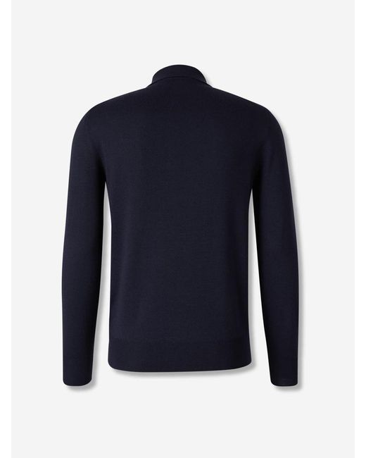 Canali Blue Wool Polo for men