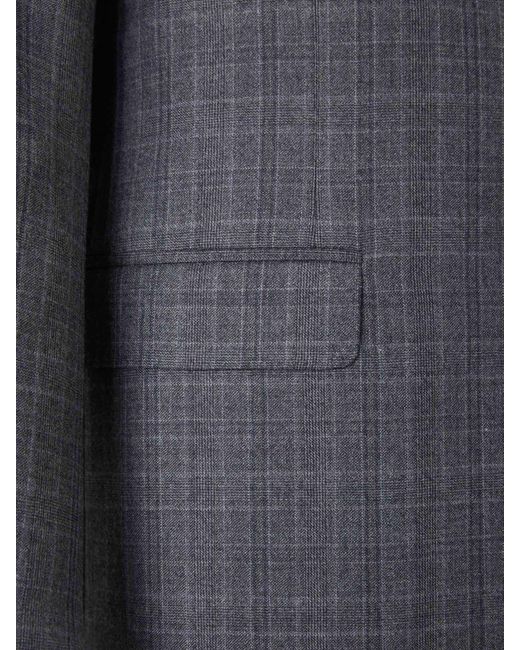 Canali Gray Prince Of Wales Wool Suit for men