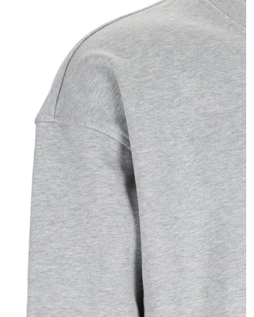 Moose Knuckles Gray Logo Crew Neck Sweatshirt for men