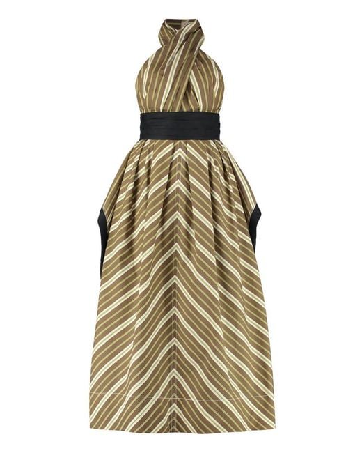 Tory Burch Multicolor Striped Cotton Lmaxi Dress