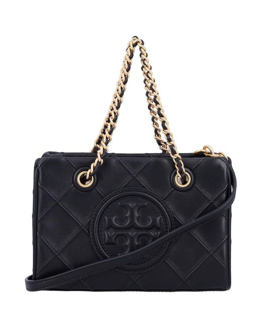 Tory Burch Black Fleming Soft Mini Chain Tote Bag