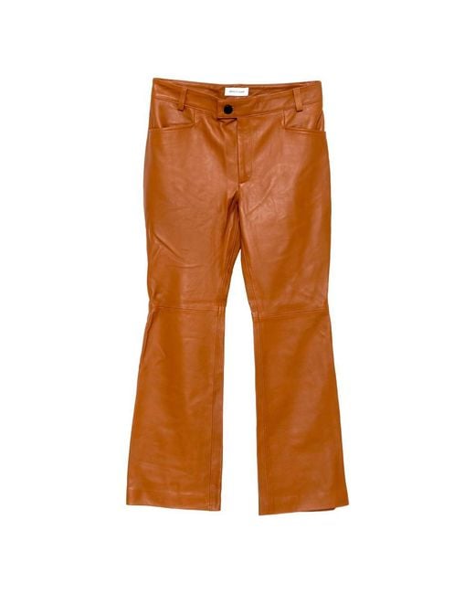 Ernest W. Baker Brown Leather Pants for men