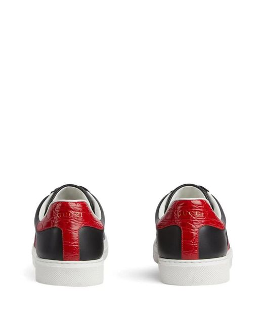 Gucci Black Leather Sneaker Shoes for men