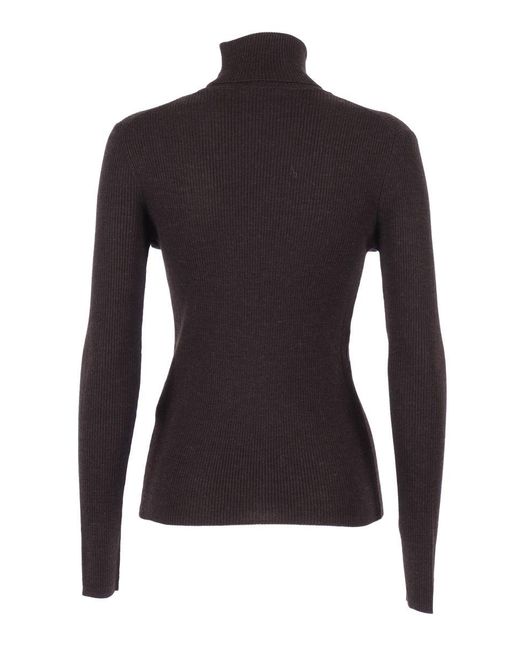 P.A.R.O.S.H. Black Ribbed Turtleneck Sweater