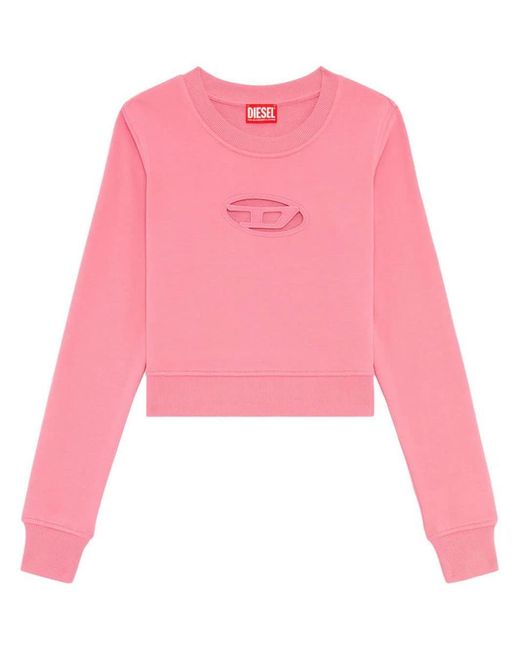 DIESEL Pink F-slimmy-od Cut-out Cropped Sweatshirt