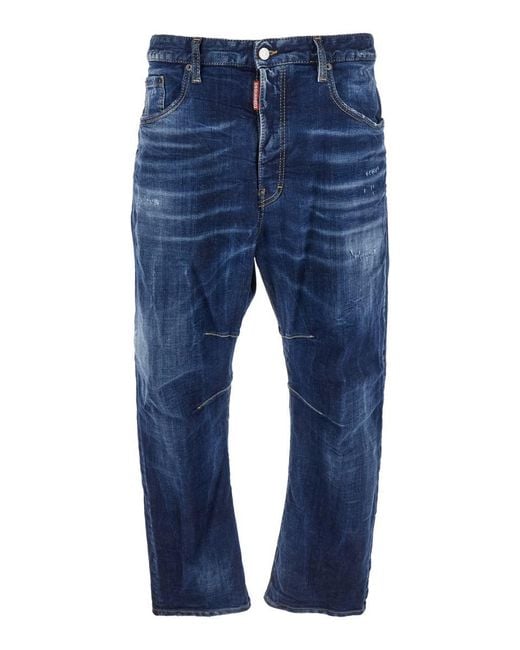 DSquared² Blue 'Ducati X D2' Jeans With Logo Patch On The Rear And Belt Loops for men