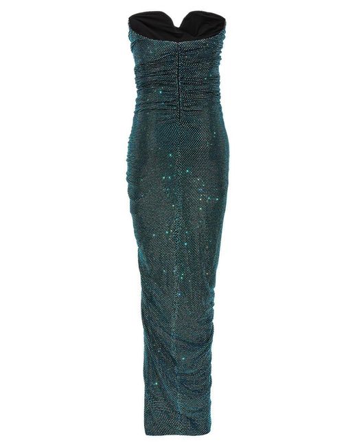 Alexandre Vauthier Green All Over Rhinestone Dress Dresses Light Blue