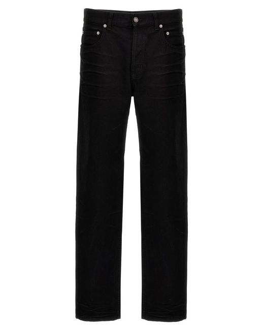 Saint Laurent Black Crinkled Effect Cotton Denim Jeans for men