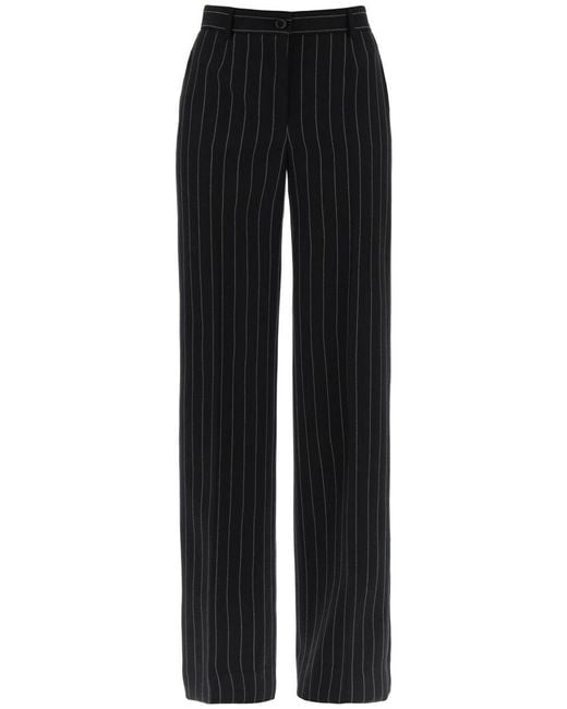 Dolce & Gabbana Black Striped Flare Leg Pants