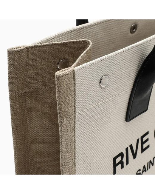 Saint Laurent Metallic Rive Gauche Canvas Tote Bag