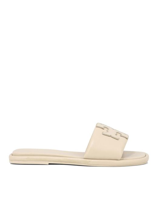 Tory Burch Natural "Double T Sport" Sandals