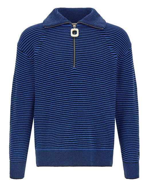 J.W. Anderson Blue Half Zip Sweater for men