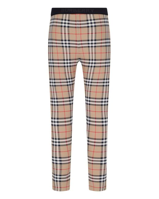 Burberry Gray Tartan Pattern Trousers