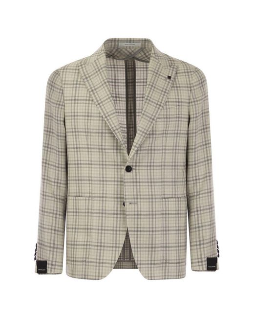 Tagliatore Gray Check Pattern Jacket for men