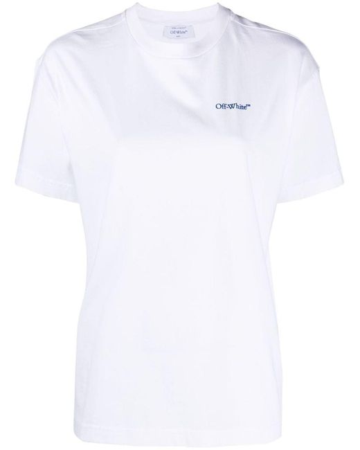 Off-White c/o Virgil Abloh White Diag-stripe Embroidered Cotton T-shirt