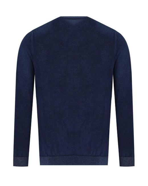 Bob Bart Blue Reversible Crewneck Pullover for men