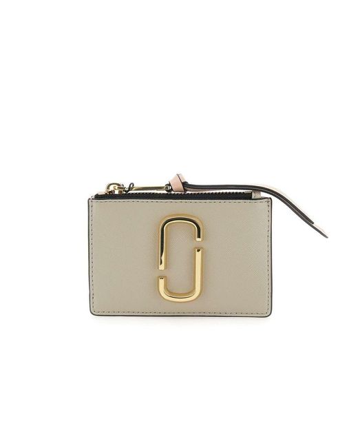 Marc Jacobs "snapshot Top Zip Multi" Leather Wallet in Natural Lyst