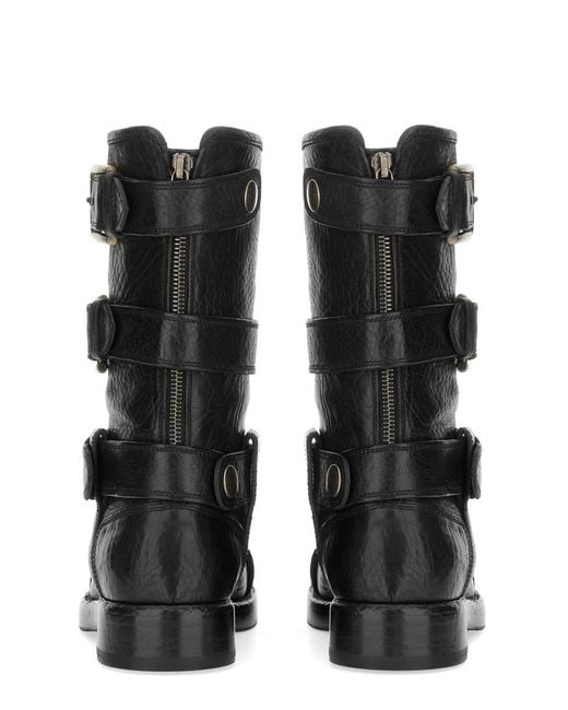 Dolce & Gabbana Black Leather Boot With Buckles