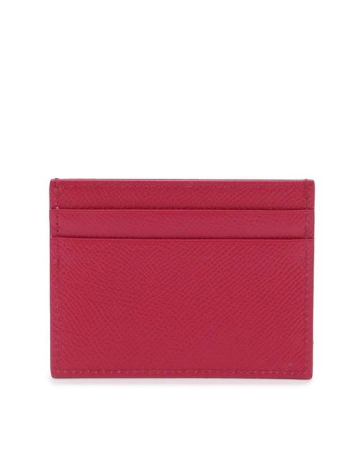 Dolce & Gabbana Red Dauphine Leather Card Holder