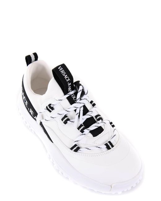 Versace White Logo-print Lace-up Sneakers for men