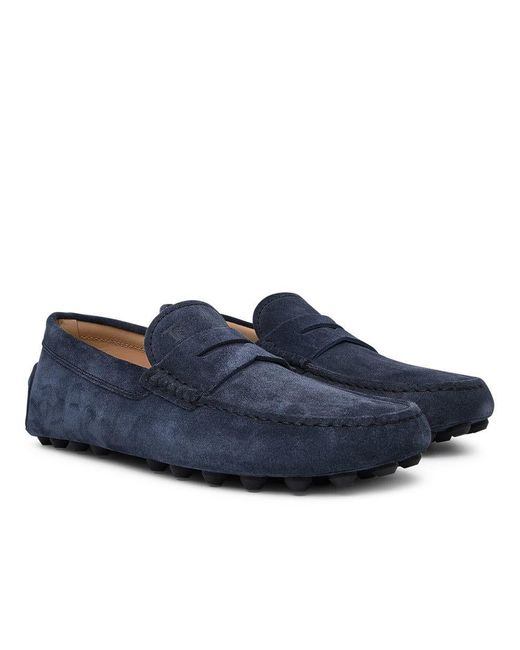 Tod's Mocassino Bubble In Suede Blu in Blue for Men | Lyst