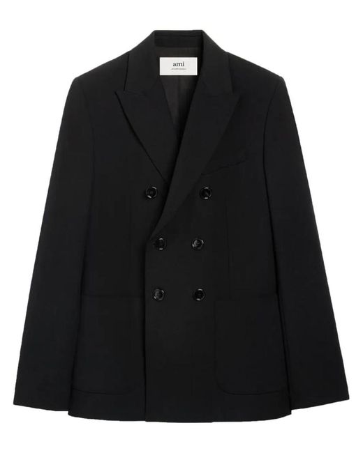 Ami Paris Jacket in Black | Lyst
