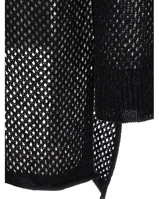 Yohji Yamamoto Black Asymmetrical Cardigan for men