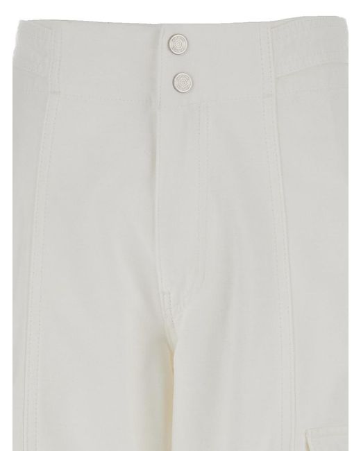 FRAME White Wide Cargo Jeans With Patch Pockets