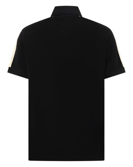Palm Angels Black "Monogram Track" Polo Shirt for men