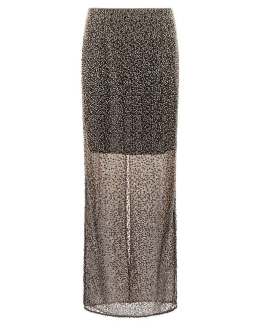 ROTATE BIRGER CHRISTENSEN Gray 'Beaded Maxi' Skirt