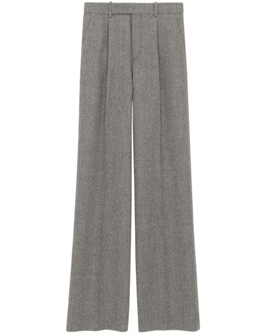 Saint Laurent Gray Flared Wool Trousers
