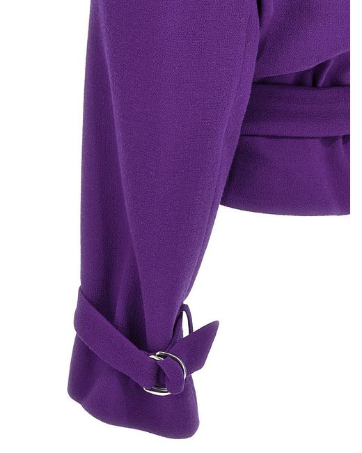 Alexandre Vauthier Cropped Blazer Jackets Purple